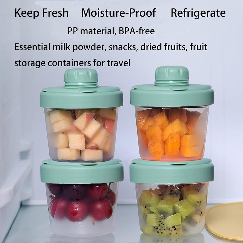IENYPA 4 Layers Baby Milk Powder Formula Dispenser on The go, Baby Formula Containers for Travel, Formula Holder Mixer, Baby Feeding Snack Storage Container, Portable, Stackable, Non-Spill, BPA-Free - Image 2